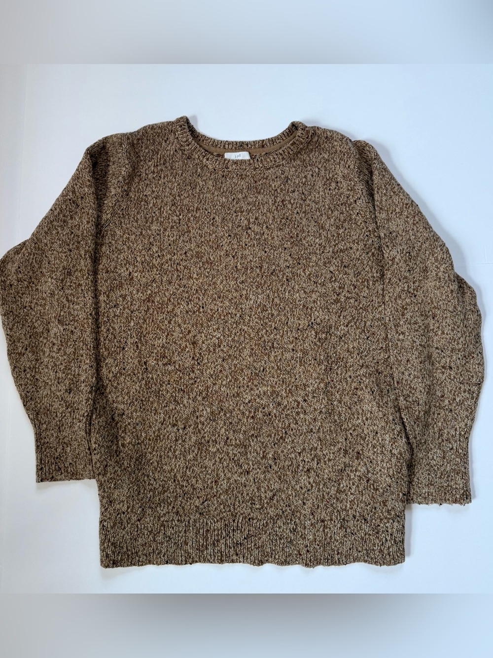 Size L - J. Jill Honey/Carmel Coloured Rib Marled Crewneck Sweater